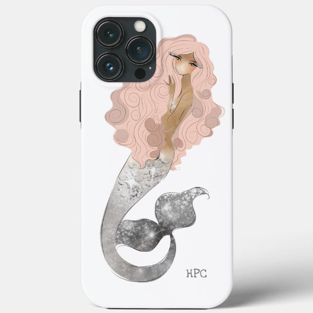 Meeressäugerin Mermaid mit Monogram Case-Mate iPhone Hülle (Rückseite)