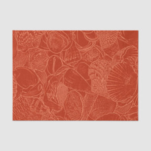 Meeresschalen verbranntes Orange Ozeanstrand Seidenpapier