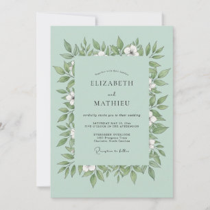 Meeresschaum-Blatt-Hochzeit Einladung