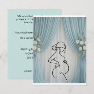 Meeresschaum-Blumen-Baby-Shower-Digital-Download Einladung