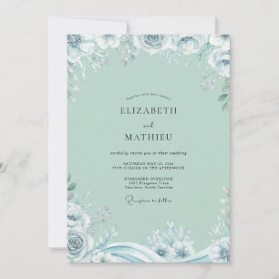Meeresschaum-Eis-Rosen-Hochzeit Einladung
