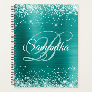 Meeresschaum Grün Glitter Aqua Türkis Folie Monogr Planer