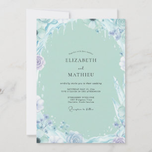 Meeresschaum Sanfte Flieder Wisteria Hochzeit Einladung