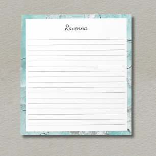 Meeresschaum-Silber-Marmor-Rand Individueller Name Notizblock