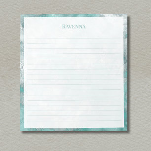 Meeresschaum-Silber-Marmor-Rand Individueller Name Notizblock