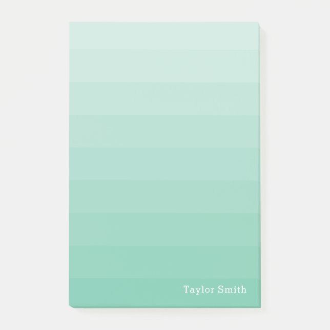 Meeresschaumschatten Grüne Streifen jugendlich Post-it Klebezettel (Vorderseite)