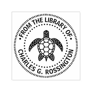 Meeresschildkröte #5N Bibliotheksbuchname Permastempel