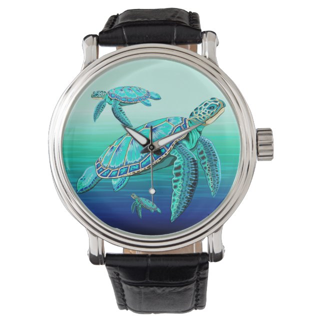 Meeresschildkröte Armbanduhr (Vorderseite)