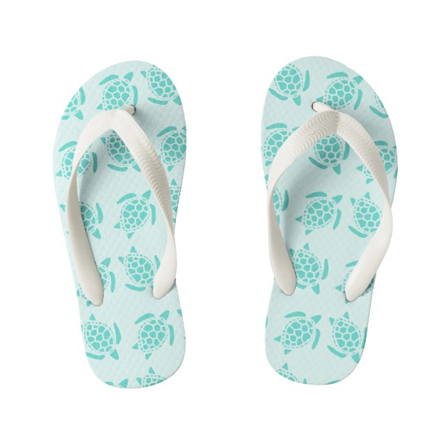 Meeresschildkröte auf dem blauen Meer unter dem Me Kinderbadesandalen (Fußbett)