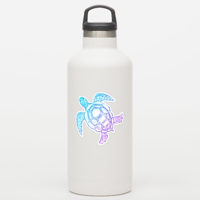 Meeresschildkröte Aufkleber (Wassserflasche)