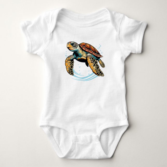 Meeresschildkröte Baby Strampler (Vorderseite)