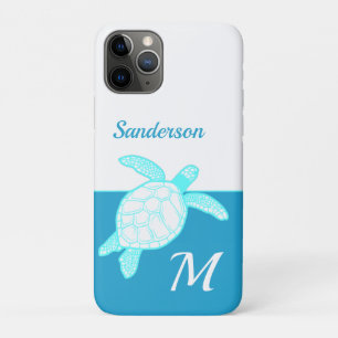 Meeresschildkröte Blau Aquamarin Weiß Case-Mate iPhone Hülle