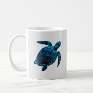 Meeresschildkröte, blau kaffeetasse