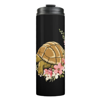 Meeresschildkröte Blume Floral Thermosbecher