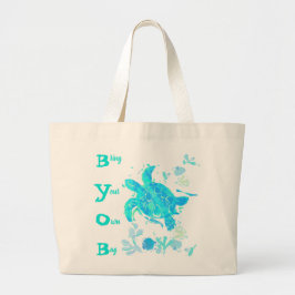 Meeresschildkröte "Bring Deine eigene Tasche" Tasc Jumbo Stoffbeutel