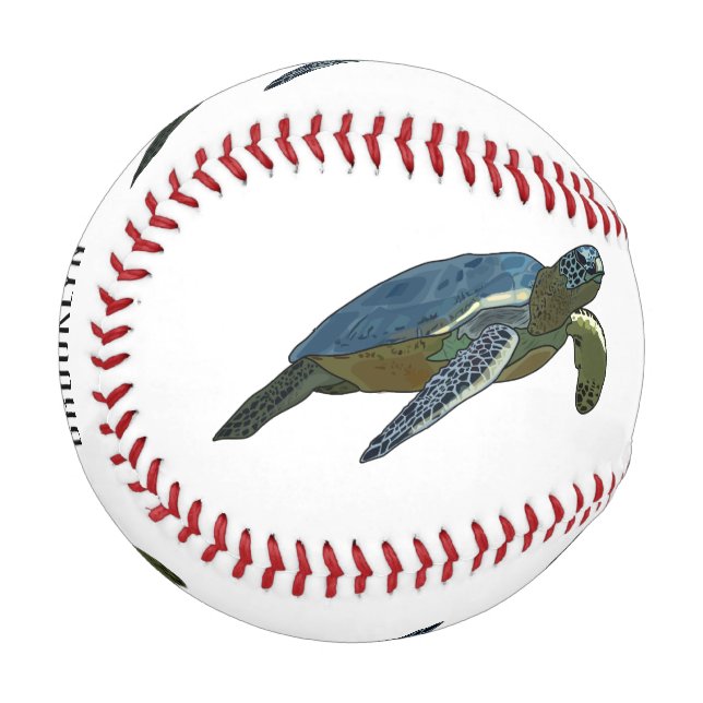Meeresschildkröte-Cartoon Baseball (Vorderseite Links)