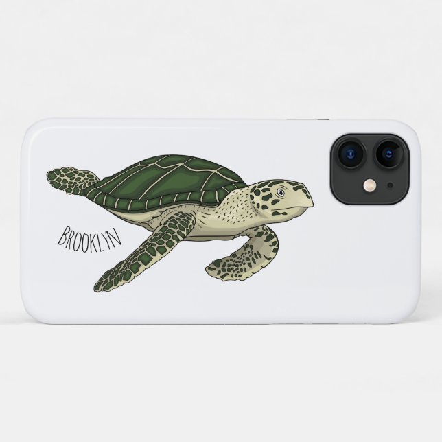 Meeresschildkröte-Cartoon Case-Mate iPhone Hülle (Rückseite (Horizontal))