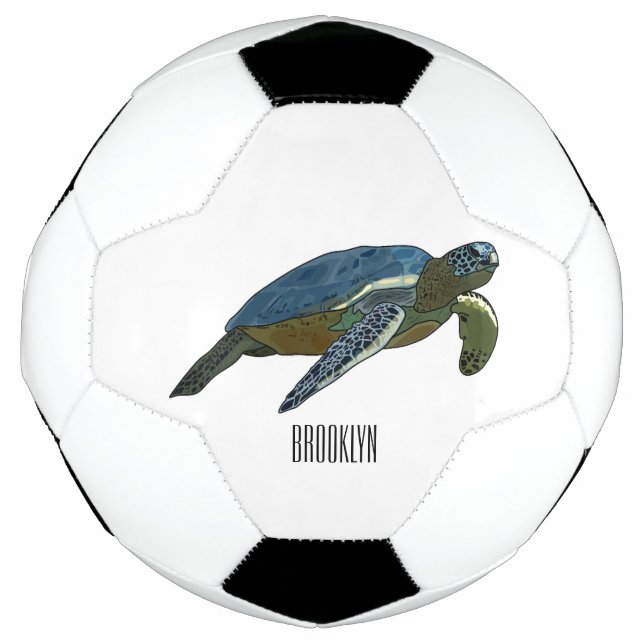 Meeresschildkröte-Cartoon Fußball (Vorderseite)