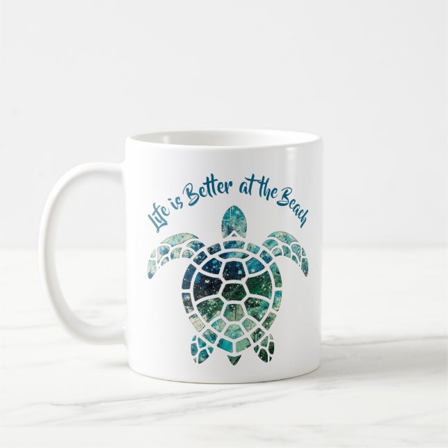 Meeresschildkröte - Das Leben am Strand ist besser Kaffeetasse (Links)