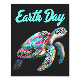 Meeresschildkröte Earth Day Rette die Erde  Fotodruck