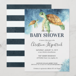 Meeresschildkröte | Einladung der Babydusche