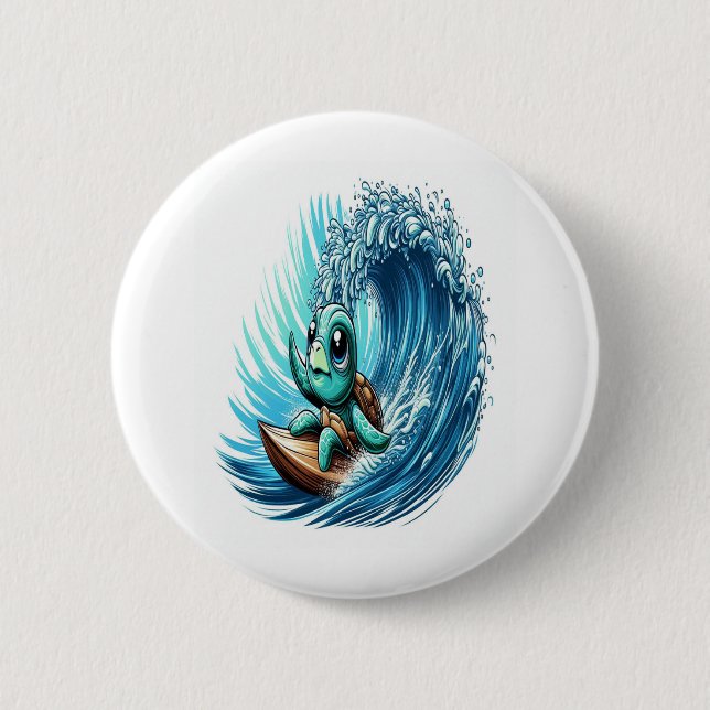 Meeresschildkröte fährt Emotion Wave. Button (Vorderseite)