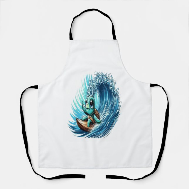 Meeresschildkröte fährt Emotion Wave. Schürze (Vorderseite)