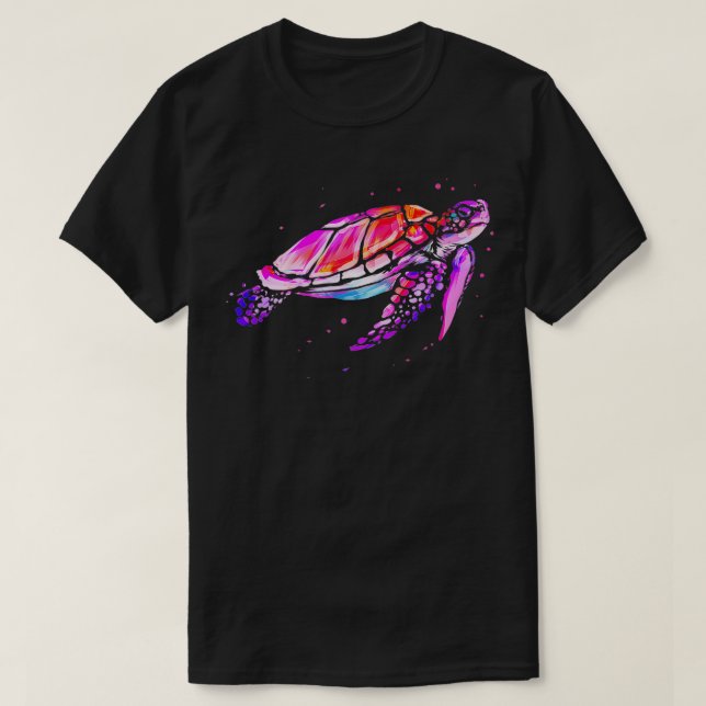 Meeresschildkröte farbenfrohe Meeresschnuppe Gesch T-Shirt (Design vorne)
