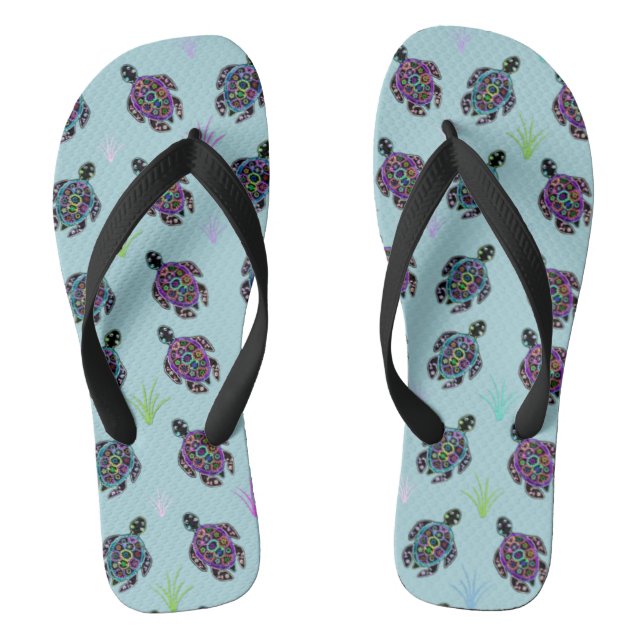 Meeresschildkröte Flip Flops (Fußbett)