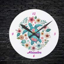 Meeresschildkröte Floral Boho Schule Büro Name Run