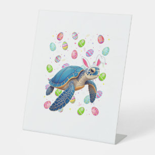 Meeresschildkröte Frohe Ostern Eier-Suche Hasen-Oh Sockelschild