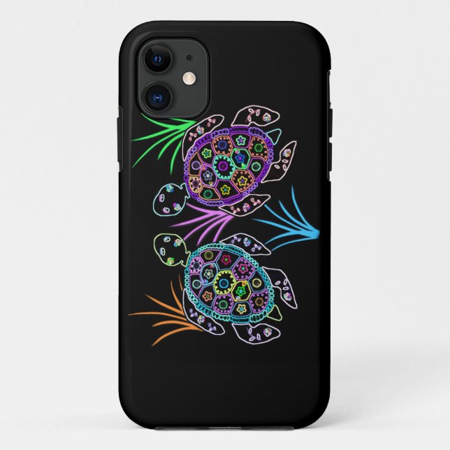 Meeresschildkröte-Glühen Case-Mate iPhone Hülle (Rückseite)