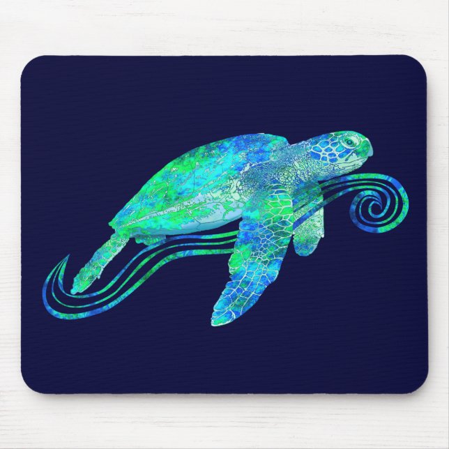 Meeresschildkröte-Grafik Mousepad (Vorne)