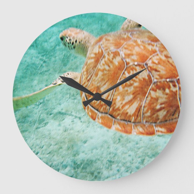 Meeresschildkröte Große Wanduhr (Vorderseite)