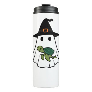 Meeresschildkröte Halloween Geist Hexenhut Tierlie Thermosbecher