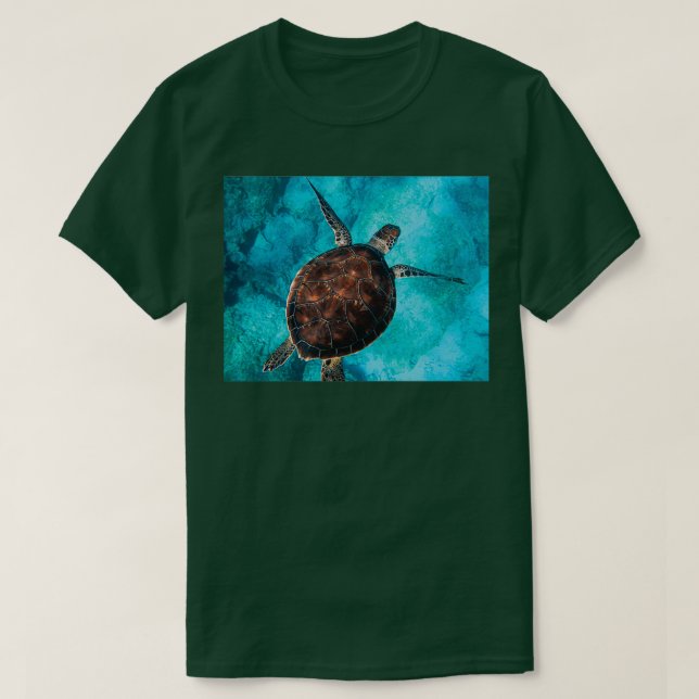 Meeresschildkröte im blauen Ozean T-Shirt (Design vorne)