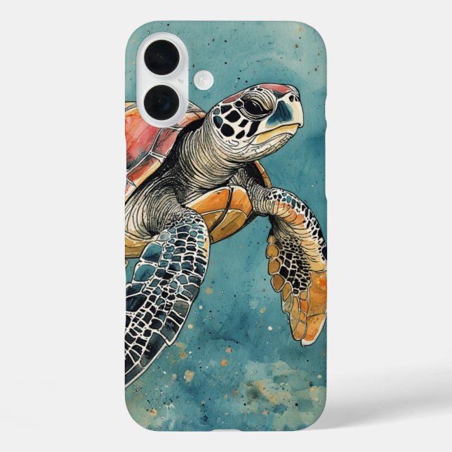 Meeresschildkröte iPhone 16 Plus Hülle (Rückseite)