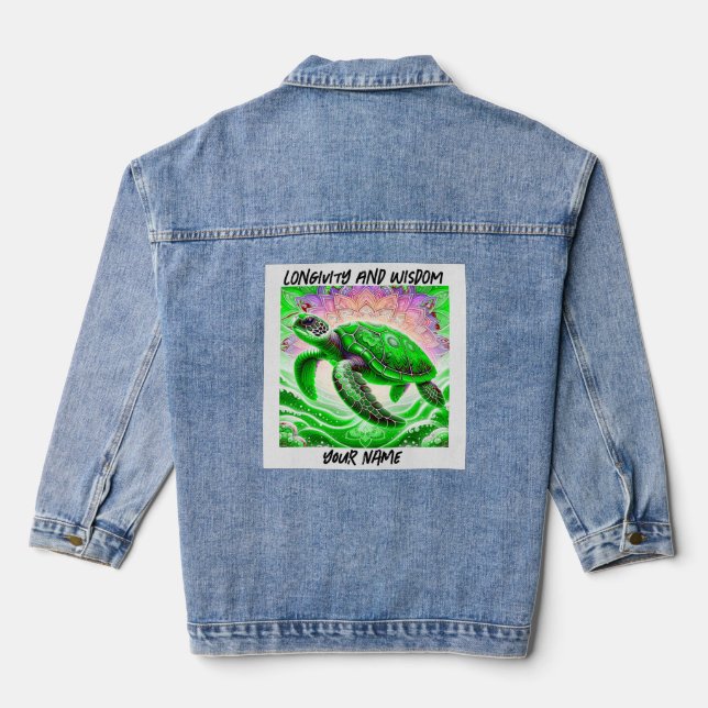Meeresschildkröte Jeansjacke (Rückseite)