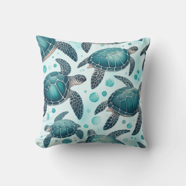 Meeresschildkröte Kissen (Vorderseite)