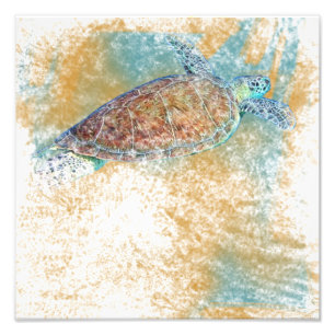 Meeresschildkröte-Kunst-Küstenkunst Fotodruck