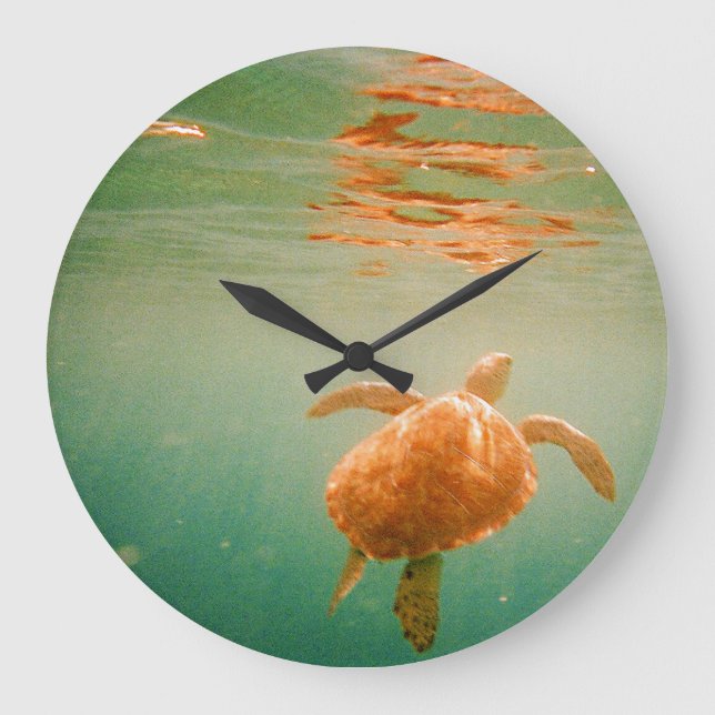 Meeresschildkröte Lage Wanduhr (Vorderseite)