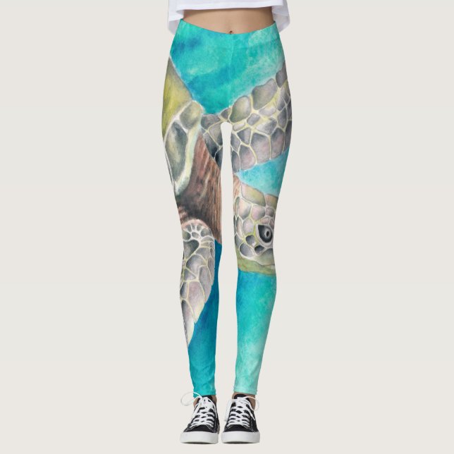 Meeresschildkröte Leggings (Vorderseite)