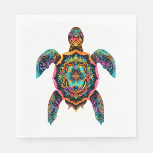 Meeresschildkröte Mandala Sea Ocean Tierwerk Boho Serviette