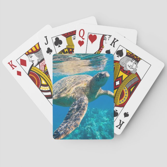 Meeresschildkröte, Meeresschildkröte, Chelonioidea Spielkarten (Rückseite)