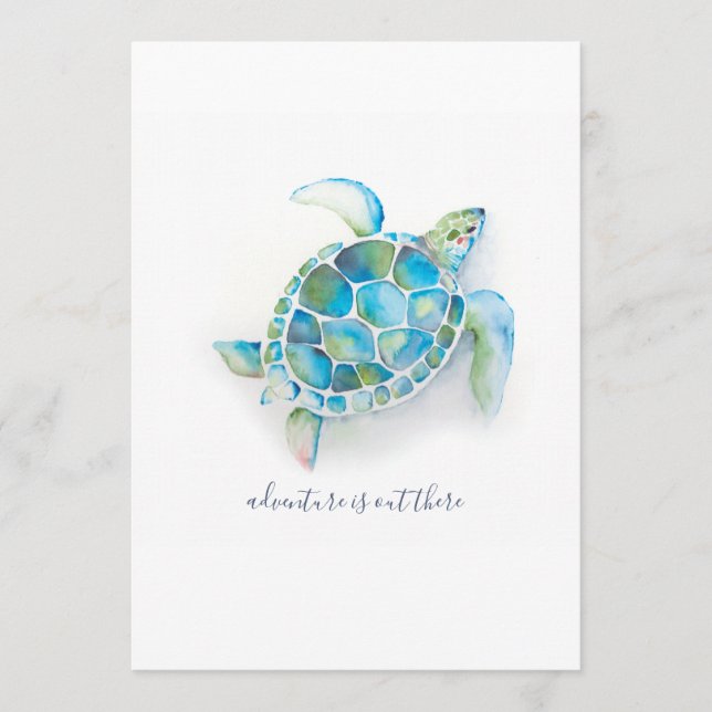 Meeresschildkröte Menükarte (Vorderseite)