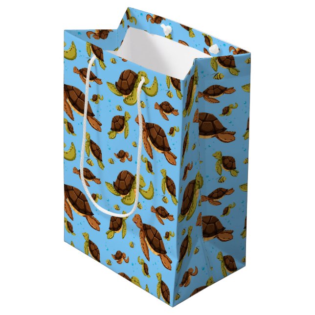 Meeresschildkröte Mittlere Geschenktüte (Vorderseite Schrägansicht)
