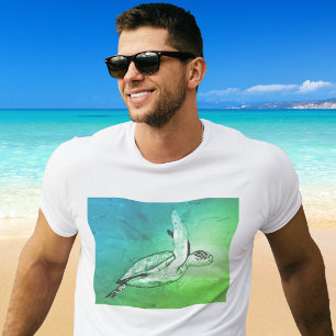 Meeresschildkröte Original Kunst T-Shirt