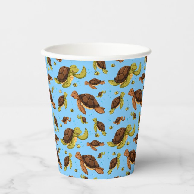 Meeresschildkröte Pappbecher (Vorderseite)