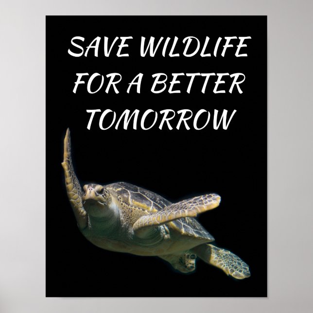 Meeresschildkröte, Rett der Tierwelt für eine bess Poster (Vorne)