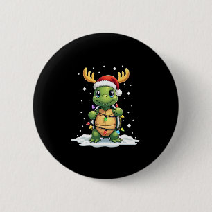 Meeresschildkröte Santa Weihnachtsbeleuchtung Süße Button